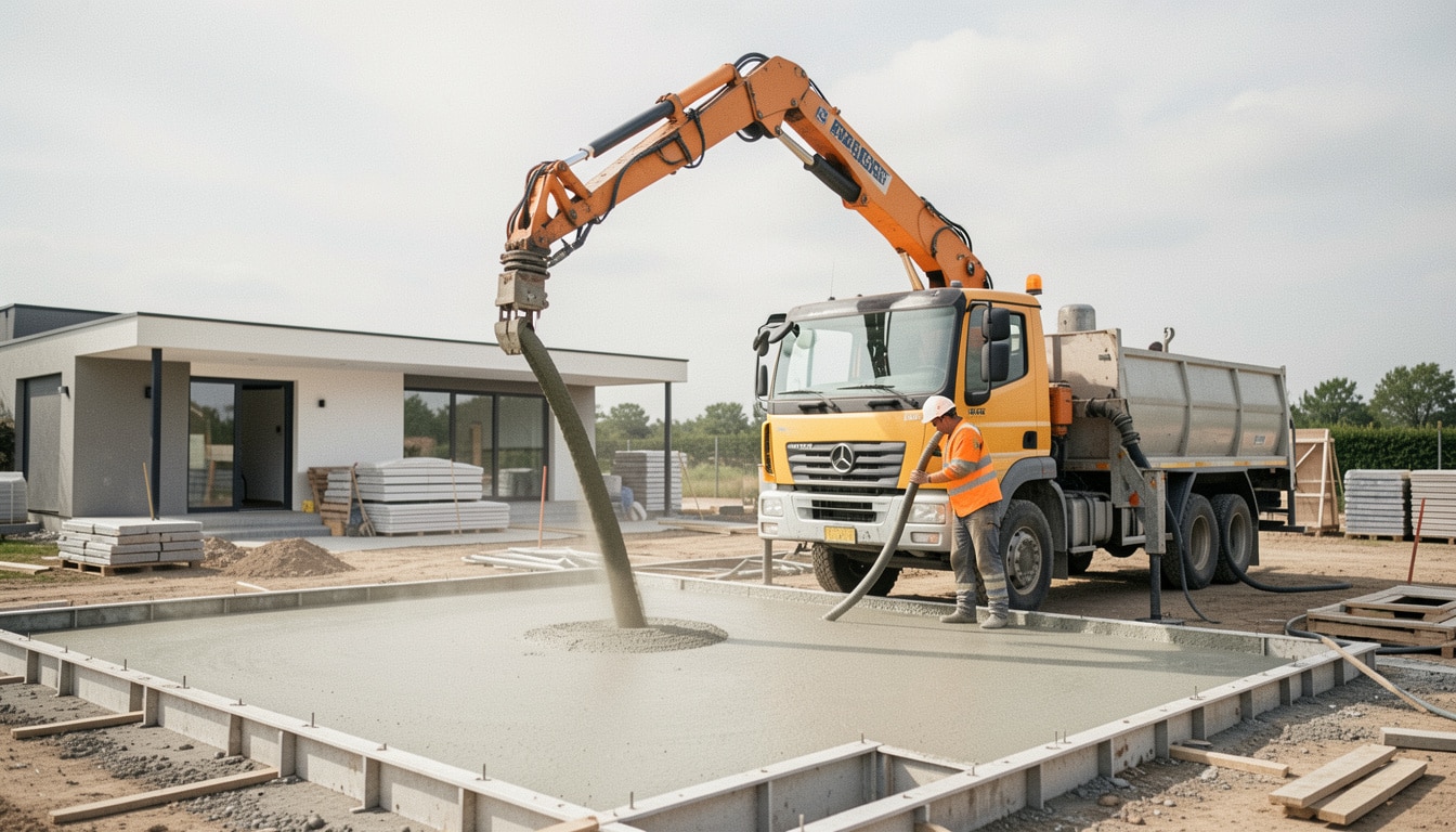 Béton par camion-pompe : fonctionnement, coûts et usages