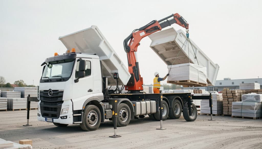 Camion-benne avec grue auxiliaire : usages et choix